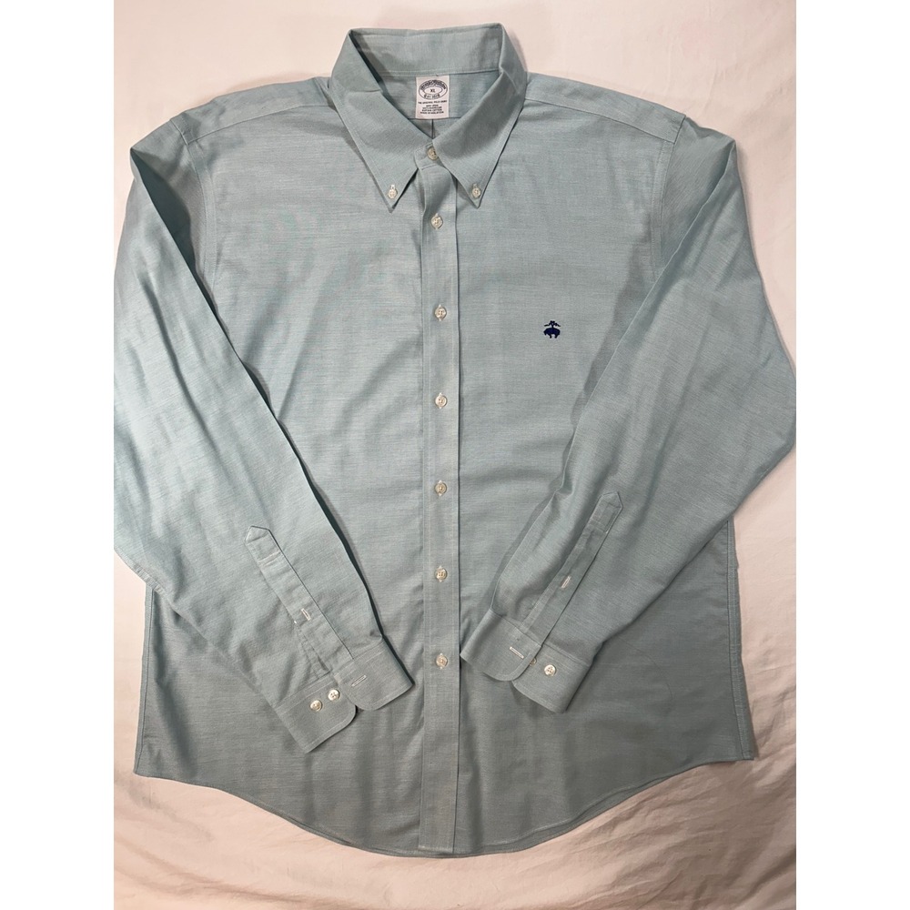 Brooks Brothers Non-Iron Supima Cotton Shirt Men XL Blue Oxford Button Down